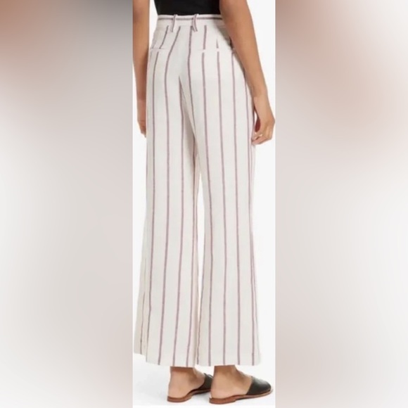 Theory Nadeema Wide-Striped Linen Cropped Pants 6 - Picture 3 of 3
